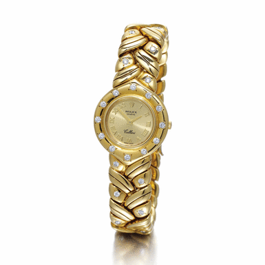 ROLEX - A gold and diamond set lady's bracelet watch circa 1991 ref.2709 Cellini