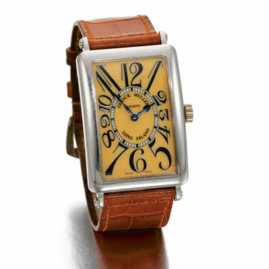 FRANCK MULLER - a white gold automatic rectangular wristwatch Circa 2003 ref 1000 SC long island No 1446