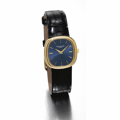 PATEK PHILIPPE - A lady's gold cushion form wristwatch circa 1980 ref 4223J Golden Circle mvt 1271370 case 2753214