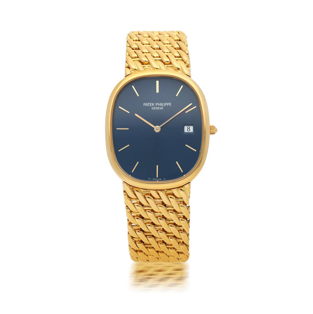 PATEK PHILIPPE | ELLIPSE, REF 3747 YELLOW GOLD BRACELET WATCH WITH DATE MADE IN 1987