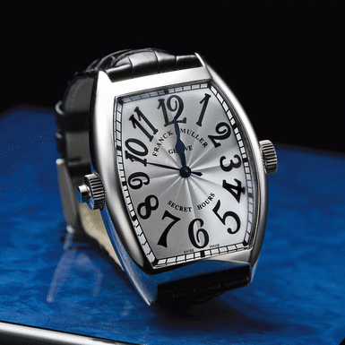 FRANCK MULLER, A FINE&&NBSP - OVERSIZED WHITE GOLD TONNEAU FORM&&NBSP - AUTOMATIC WRISTWATCH CIRCA 2006 SECRET HOURS REF 8880 NO 65
