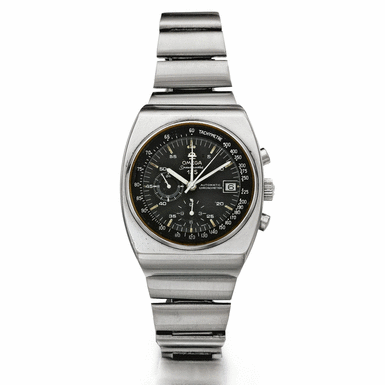 OMEGA - A LARGE STAINLESS STEEL AUTOMATIC CHRONOGRAPH BRACELET WATCH WITH DATE, REGISTERS AND TACHOMETER 1973 REF 378.0801 SPEEDMASTER 125