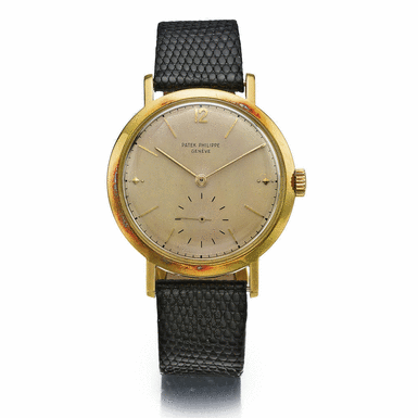PATEK PHILIPPE - A RARE LARGE GOLD WRISTWATCH 1951 REF 2458J MVT 969455 CASE 667780