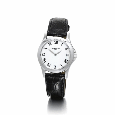 PATEK PHILIPPE - A FINE LADY'S WHITE GOLD WRISTWATCH 2004 REF 4905G MVT 3073222 CASE 4199317