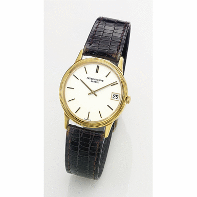 PATEK PHILIPPE - A YELLOW GOLD AUTOMATIC WRISTWATCH WITH DATE 1974 REF 3602J MVT 1302907 CASE 530262