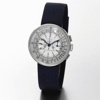 ROLEX - RETAILED BY GIUDICI MILANO: A STAINLESS STEEL ANTI-MAGNETIC CHRONOGRAPH WRISTWATCH WITH REGISTER, TACHOMETER, TELEMETER AND TWO-TONE DIAL CIRCA 1940 REF 3233