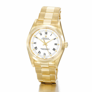 ROLEX - A yellow gold mid-size automatic centre seconds wristwatch with bracelet circa 2006 ref 14208M Oyster Perpetual