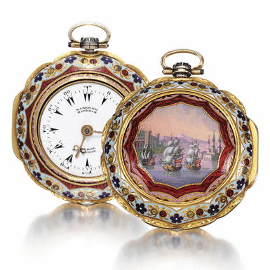 MARKWICK MARKHAM PERIGAL - A gold and enamel triple cased verge watch made for the Turkish Market 1788 no 23338