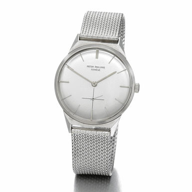 PATEK PHILIPPE - A WHITE GOLD WRISTWATCH WITH BRACELET 1957 REF 2568G MVT 746769 CASE 516126
