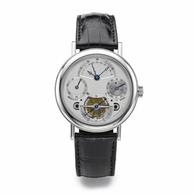 BREGUET - A FINE PLATINUM PERPETUAL CALENDAR TOURBILLON WRISTWATCH WITH RETROGRADE DATE CIRCA 2003 REF 3757 NO 2860 MVT 1059
