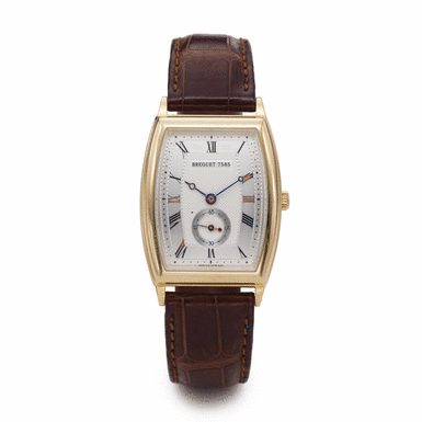 BREGUET - A YELLOW GOLD AUTOMATIC TONNEAU WRISTWATCH CIRCA 2000 REF 3670 HERITAGE NO 7585