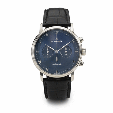 BLANCPAIN - A WHITE GOLD AUTOMATIC CHRONOGRAPH WRISTWATCH WITH REGISTERS CIRCA 2007 VILLERET NO 327