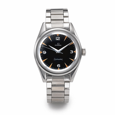 OMEGA - A RARE STAINLESS STEEL CENTER SECONDS ANTI-MAGNETIC WRISTWATCH WITH BRACELET 1964 REF ST-135.004 RAILMASTER