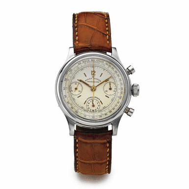 ROLEX - A RARE STAINLESS STEEL CHRONOGRAPH WRISTWATCH WITH REGISTERS, TACHOMETER AND TELEMETER CIRCA 1940 REF 4048 'MONOBLOC