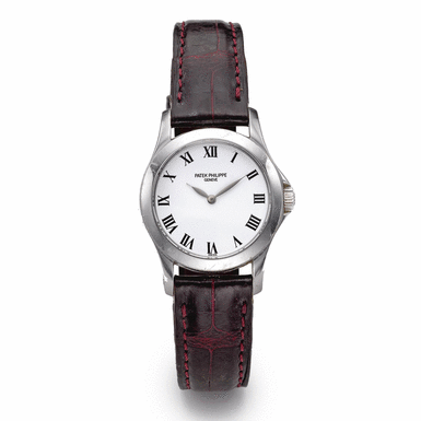 PATEK PHILIPPE - A WHITE GOLD LADY'S WRISTWATCH CIRCA 2000 REF 4905-001G MVT 3069680 CASE 4110281