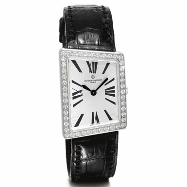 VACHERON CONSTANTIN - A lady's white gold and diamond asymmetric wristwatch circa 2000 ref 1972
