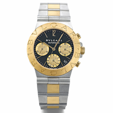 BULGARI - A YELLOW GOLD AND STAINLESS STEEL CHRONOGRAPH WRISTWATCH WITH DATE AND BRACELET CIRCA 2004