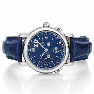 ULYSSE NARDIN - A WHITE GOLD AUTOMATIC PERPETUAL CALENDAR DUAL TIME ZONE WRISTWATCH CIRCA 2004 REF 320-22 NO 499