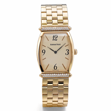AUDEMARS PIGUET - A LADY'S PINK GOLD AND DIAMOND-SET BRACELET WATCH CIRCA 2000 CARNEGIE