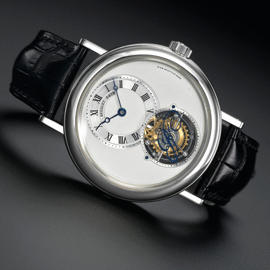 BREGUET - A VERY FINE PLATINUM TOURBILLON WRISTWATCH CIRCA 2006 REF 5357 FLYING B NO 2418