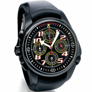 GIRARD-PERREGAUX - A LIMITED EDITION PVD-COATED STAINLESS STEEL CHRONOGRAPH WRISTWATCH WITH DATE, REGISTERS AND 24-HOUR INDICATION CIRCA 2006 REF 49930 R&D 01 NO 01/249