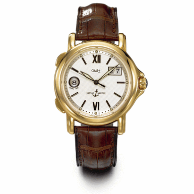 ULYSSE NARDIN - AN 18K PINK GOLD AUTOMATIC SWEEP SECONDS DUAL TIME ZONE WRISTWATCH WITH DATE CIRCA 2000 REF 223-87 SAN MARCO GMT BIG DATE NO 024