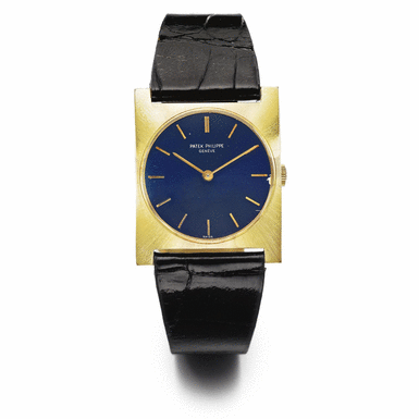 Property of a Private Collector - PATEK PHILIPPE - AN 18K YELLOW GOLD CURVED RECTANGULAR WRISTWATCH 1968 REF 3557J MVT 1143305 CASE 2666906