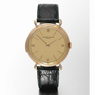 VACHERON CONSTANTIN - A FINE AND VERY RARE FLAT 18K PINK GOLD MINUTE REPEATING WRISTWATCH CIRCA 1945 REF 4261