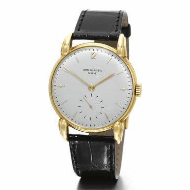 PATEK PHILIPPE - A FINE 18K YELLOW GOLD WRISTWATCH 1944 REF 1590J MVT 925887 CASE 635668