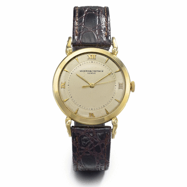 VACHERON CONSTANTIN - AN 18K YELLOW GOLD CENTER SECONDS WRISTWATCH WITH UNUSUAL LUGS CIRCA 1953 REF 4774 MVT 495639 CASE 337781