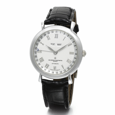 VACHERON CONSTANTIN - AN 18K WHITE GOLD AUTOMATIC TRIPLE CALENDAR WRISTWATCH CIRCA 2000 REF. 47051