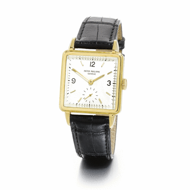 PATEK PHILIPPE - AN 18K YELLOW GOLD SQUARE WRISTWATCH 1952 REF 2422 MVT 959443 CASE 671554