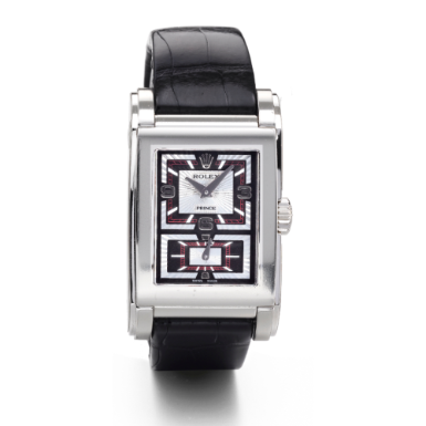 ROLEX - A WHITE GOLD RECTANGULAR WRISTWATCH CIRCA 2005 REF 5443/9 CELLINI PRINCE