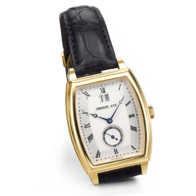BREGUET - A YELLOW GOLD TONNEAU-FORM AUTOMATIC WRISTWATCH WITH DATE CIRCA 2004 REF 5480 HERITAGE