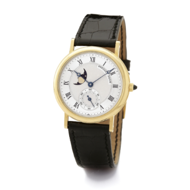 BREGUET - AN 18K YELLOW GOLD WRISTWATCH WITH MOON-PHASES CIRCA 1990 NO 3004