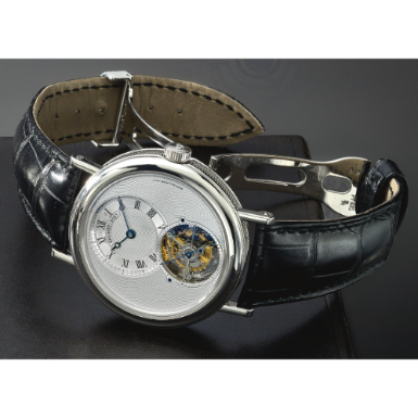 BREGUET - A FINE PLATINUM TOURBILLON WRISTWATCH CIRCA 2006 REF 5357