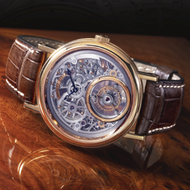BREGUET - A FINE 18K PINK GOLD SKELETONIZED 'FLOATING' TOURBILLON WRISTWATCH CIRCA 2008 REF 5335 MESSIDOR NO 2793