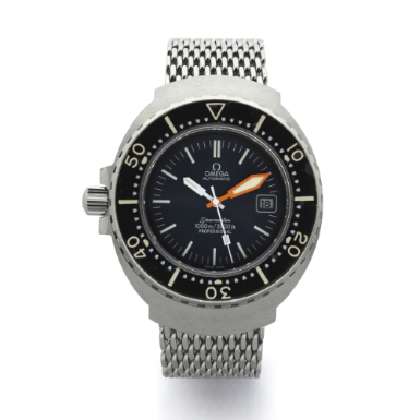 OMEGA - A STAINLESS STEEL AUTOMATIC WRISTWATCH WITH DATE AND BRACELET CIRCA 1975 SEAMASTER 1000