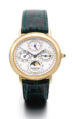 AUDEMARS PIGUET - AN 18K YELLOW GOLD AUTOMATIC PERPETUAL CALENDAR WRISTWATCH WITH MOON-PHASES CIRCA 2000 MILLENARY NO 11