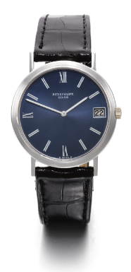 PATEK PHILIPPE - AN 18K WHITE GOLD AUTOMATIC WRISTWATCH WITH DATE 1972 REF 3593 MVT 1300185 CASE 523367