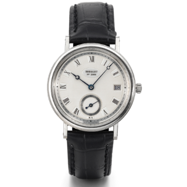 BREGUET - A WHITE GOLD AUTOMATIC WRISTWATCH WITH DATE CIRCA 1995 REF 5920