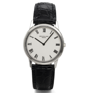 PATEK PHILIPPE - A WHITE GOLD AUTOMATIC WRISTWATCH CIRCA 1974 REF 3591 MVT 1284404 CASE 522322
