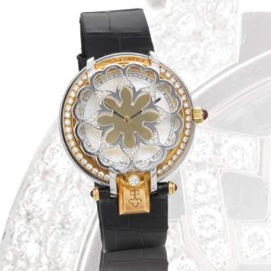 CORUM - A STAINLESS STEEL AND YELLOW GOLD DIAMOND-SET AUTOMATIC CENTER SECONDS WRISTWATCH WITH MOTHER-OF-PEARL DIAL CIRCA 2000