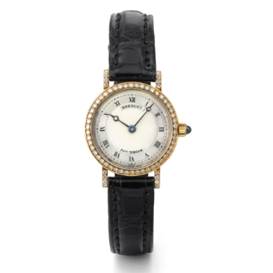 BREGUET - A LADY'S YELLOW GOLD AND DIAMOND-SET WRISTWATCH CIRCA 1993 REF 8551 CLASSIQUE