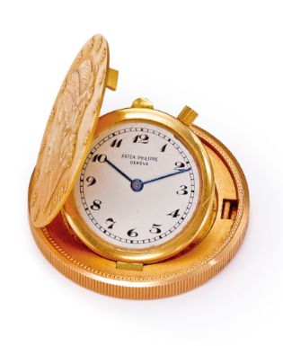 PATEK PHILIPPE - AN 18K GOLD COIN-FORM WATCH 1957 REF 803 MVT 861381 CASE 516518