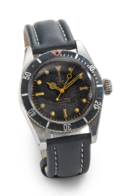 Various Owners - TUDOR/ROLEX - A STAINLESS STEEL AUTOMATIC CENTER SECONDS WRISTWATCH CIRCA 1958 REF 7924 'BIG CROWN' SUBMARINER