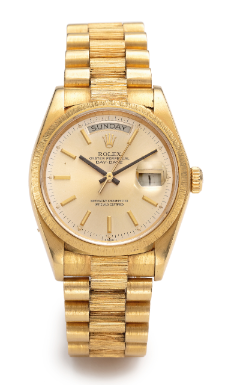 Various Owners - ROLEX - AN 18K YELLOW GOLD AUTOMATIC CENTER SECONDS WRISTWATCH WITH DAY, DATE AND BRACELET CIRCA 1980 REF 18000 OYSTER PERPETUAL DAY-DATE 'PRESIDENT