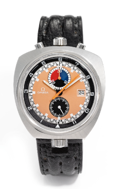 OMEGA - A STAINLESS STEEL ASYMMETRIC CHRONOGRAPH WRISTWATCH WITH 30-MINUTE REGISTER CIRCA 1970 REF ST 146.011 SEAMASTER BULLHEAD MVT 29149605