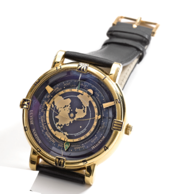 ULYSSE NARDIN - AN 18K YELLOW GOLD AUTOMATIC ASTRONOMICAL PERPETUAL CALENDAR DUAL TIME WRISTWATCH CIRCA 1995 TELLURIUM JOHANNES KEPLER NO. 83 REF. 871-99