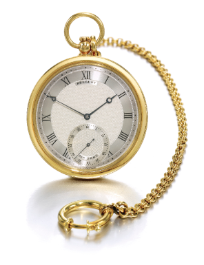 BREGUET - AN 18K YELLOW GOLD OPEN-FACED WATCH CIRCA 1990 REF 1950